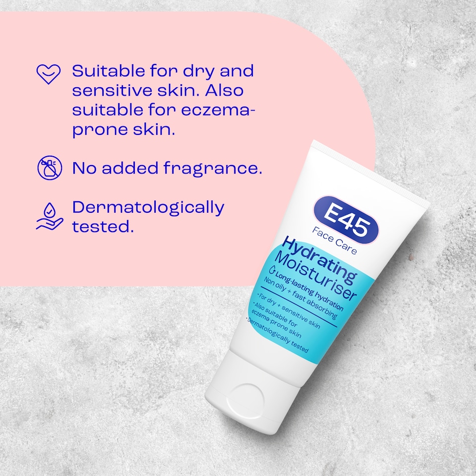 image 1 of E45 Face Cream Moisturiser for Dry and Sensitive Skin 50ml