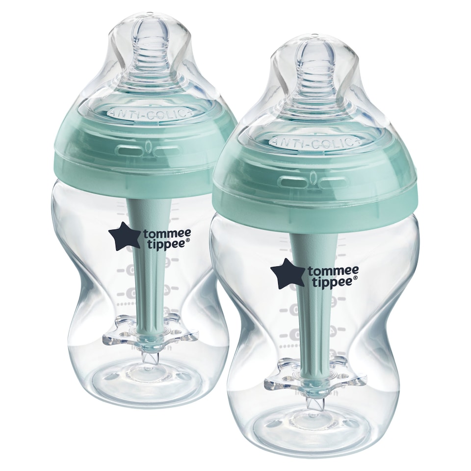 image 1 of Tommee Tippee Closer To Nature Anti Colic Bottles 260Ml X2