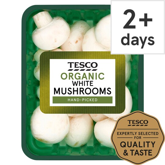 Tesco Organic White Mushrooms 290G Tesco Groceries