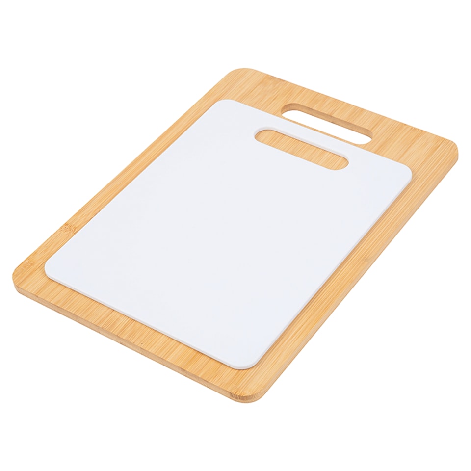 Tesco Bamboo & Plastic Chopping Board Set 2 Piece