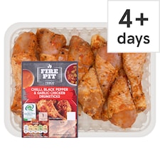 Tesco Fire Pit Chili, Black Pepper and Garlic Chicken Drumsticks 750g