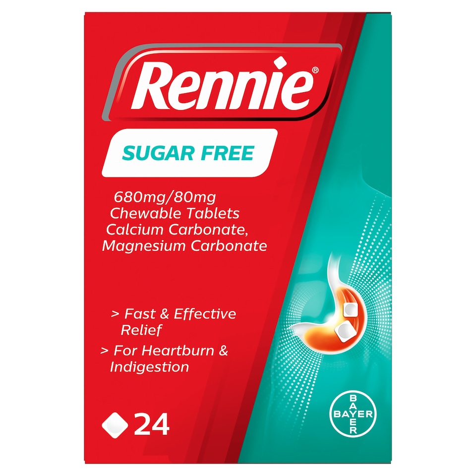 RENNIE SUGAR FREE 680mg/80mg 24 Tablets