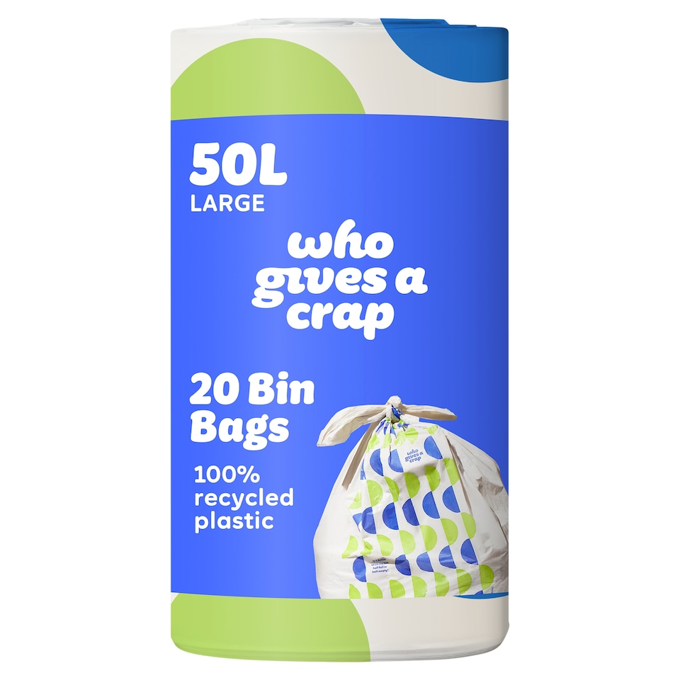 image 1 of Who Gives A Crap Super Strong 20 Bin Bags 50L