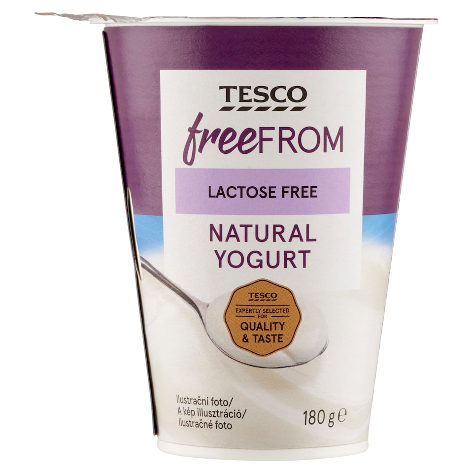 Tesco Free From laktózmentes, élőflórás, natúr joghurt 180 g