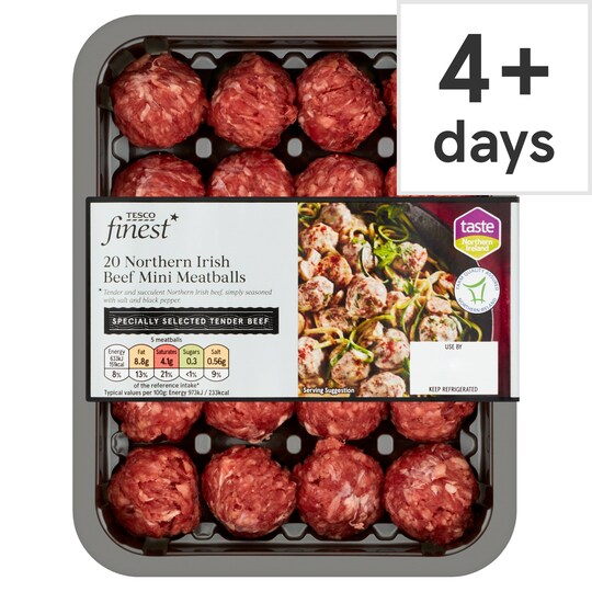 Tesco Finest Ni Beef Mini Meatballs 336g Tesco Groceries