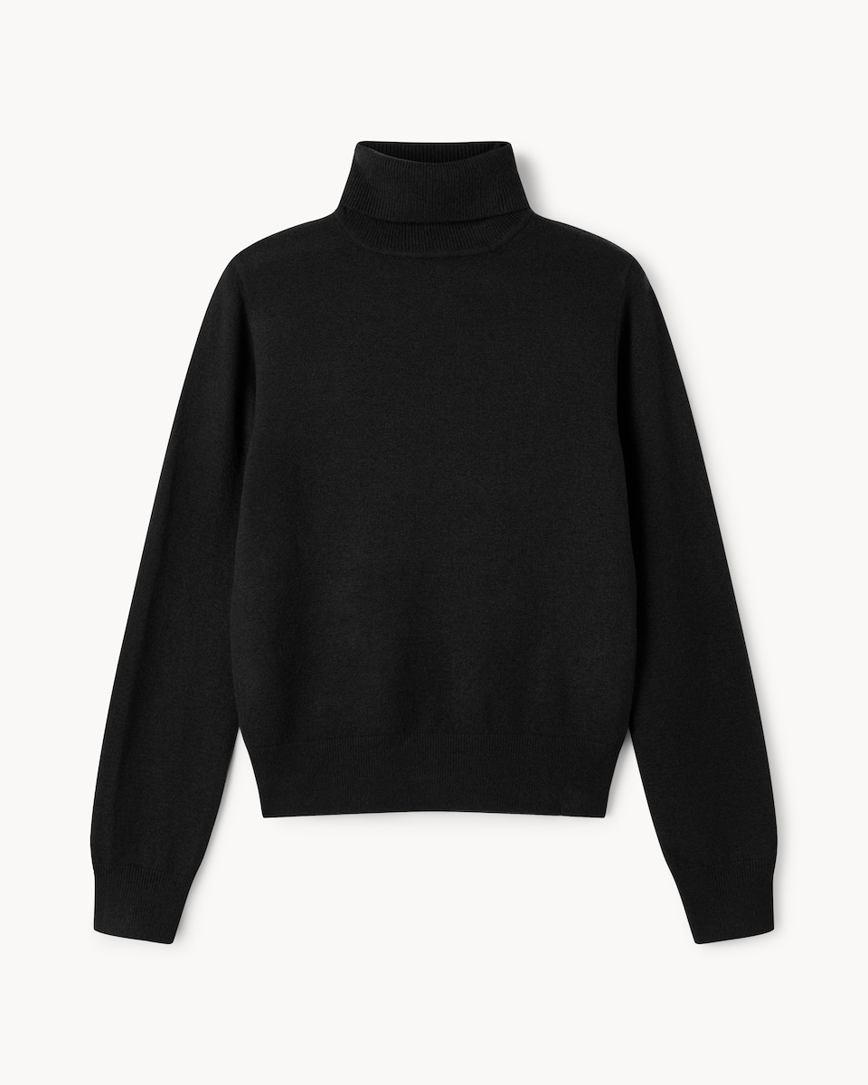 image 1 of F&F Roll Neck Jumper in Black