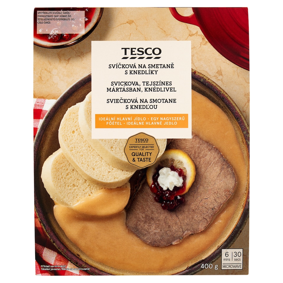 Tesco Sous Vide marhaszelet tejszínes mártásban knédlivel 400 g