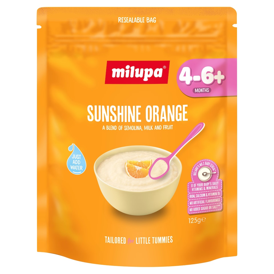 Milupa Sunshine Orange Baby Cereal 4-6+ Months 125g