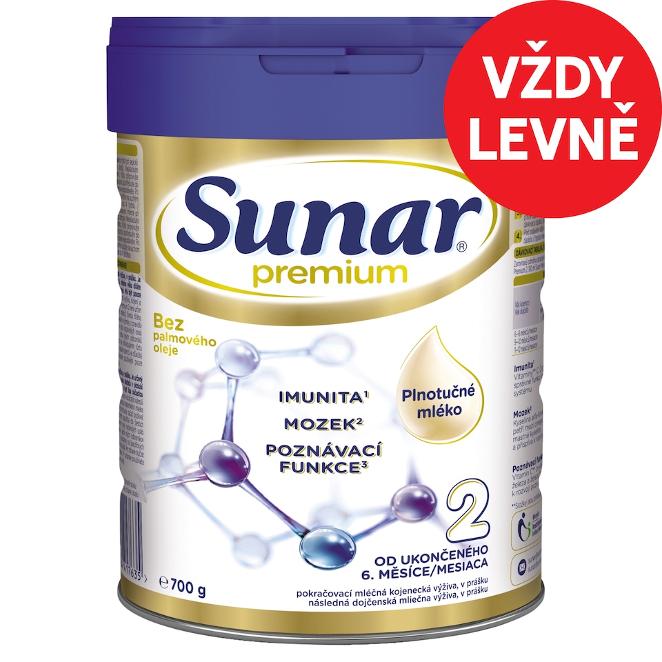 Obrázek 1 pro produkt Sunar Premium 2 pokračovací kojenecké mléko 700g