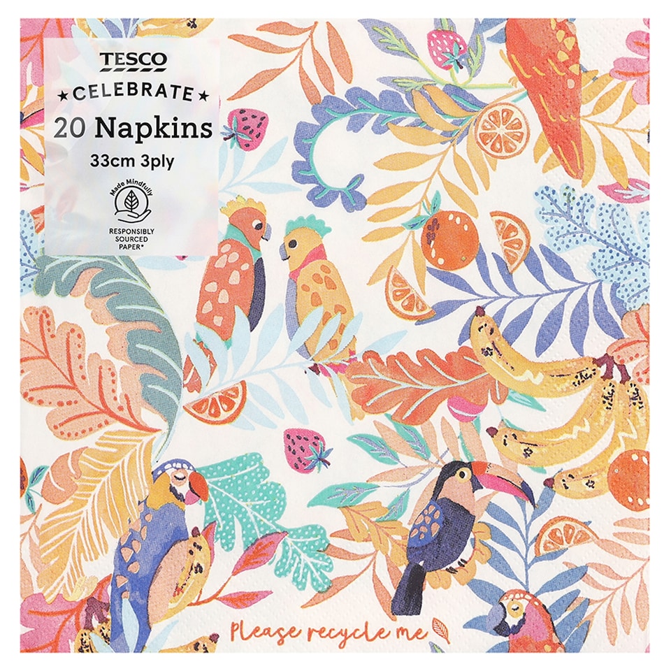 TESCO SOLARIS NAPKIN 33CM 3PLY 20PK