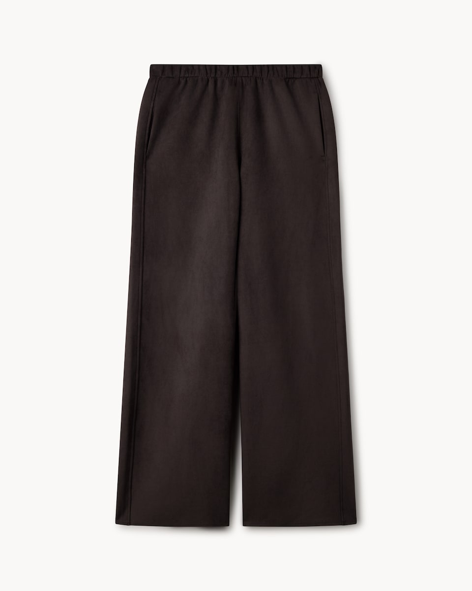image 1 of F&F Faux Suede Wide Leg Co-ord Joggers in Brown