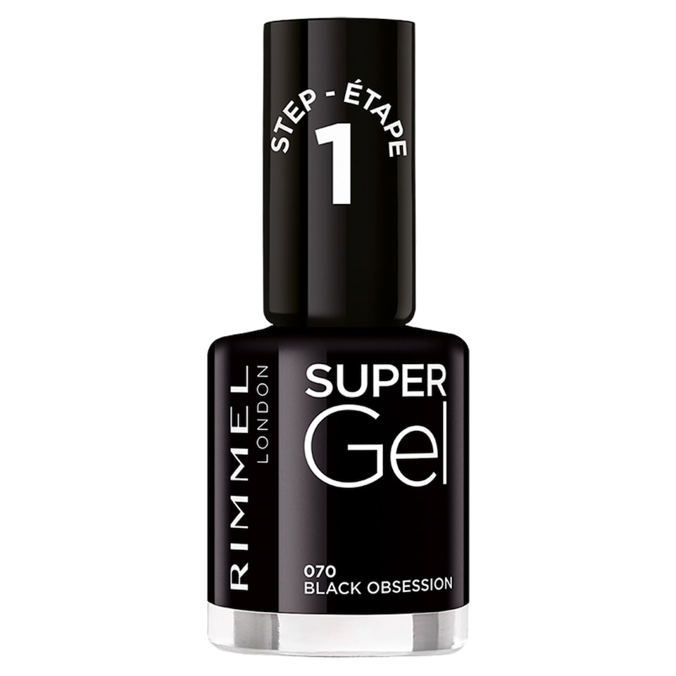 Rimmel Super Gel Nail Polish - Blackest Black 12ml