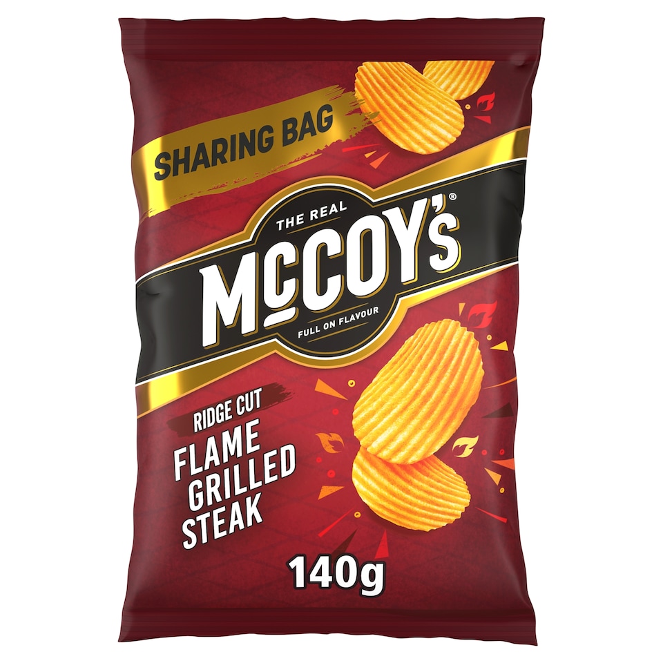 McCoy's Flamed Grilled Steak Sharing Crisps 140g