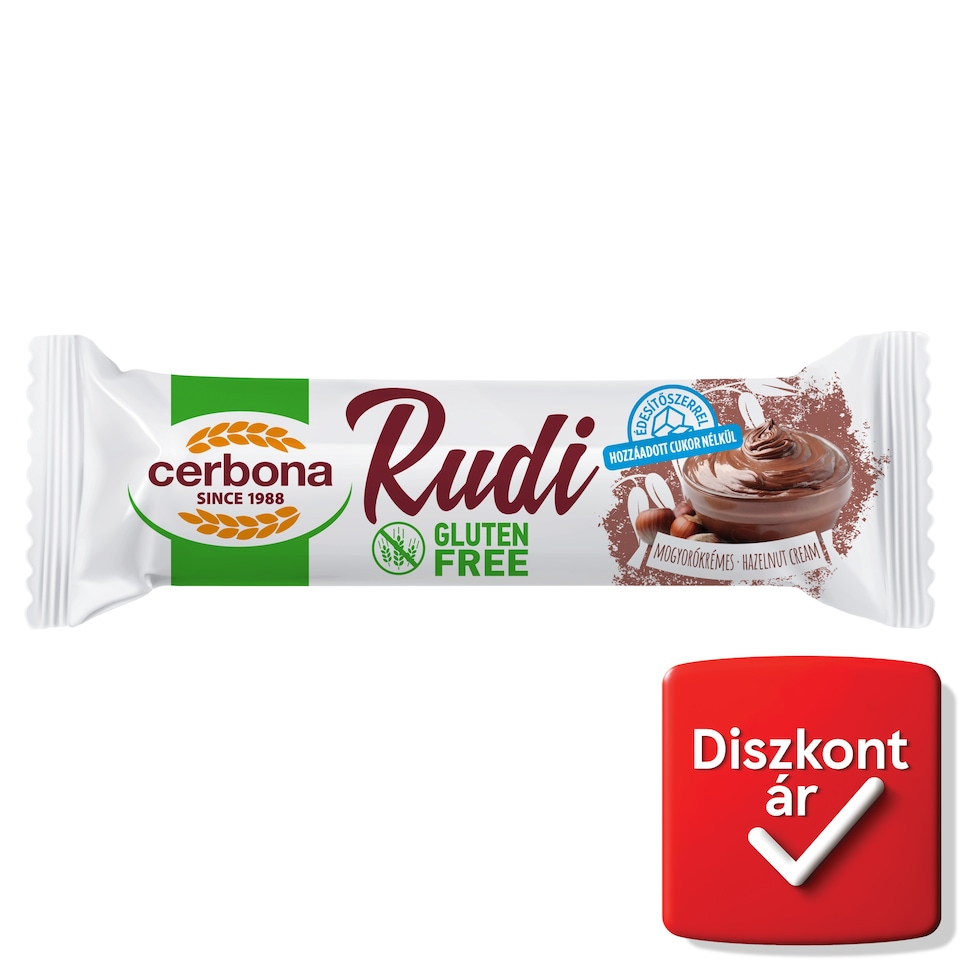Cerbona Gluten-Free Oat Bar with Hazelnut Cream Filling, Cocoa Coating 30 g