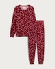 image 4 of F&F Textured Candy Cane Print Top and Trousers Pyjamas in Red