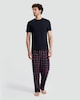 image 2 of F&F Stag Embroidered T-Shirt and Check Long Pants Pyjamas in Multi
