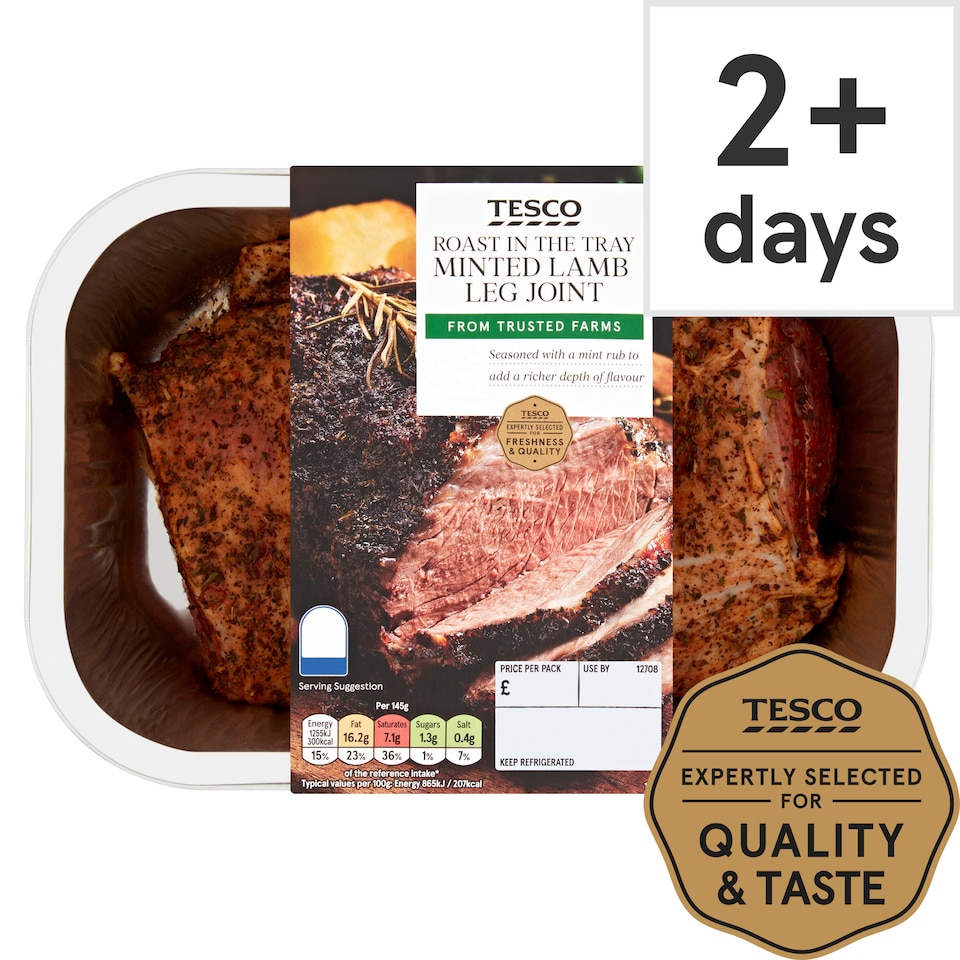 Tesco Roast In Tray Minted Lamb Leg Joint 511G