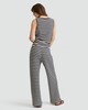 image 3 of F&F Cotton Rich Textured Stripe Wide Leg Co-ord Trousers in Multi Black White