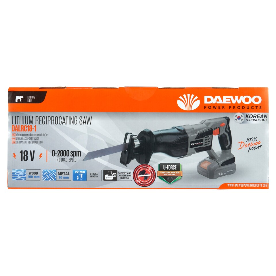 Obrázek 1 pro produkt Daewoo Lithium Reciprocating Saw DALRC18-1