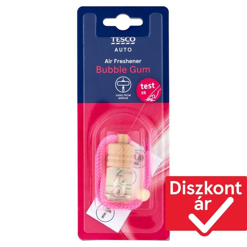 Tesco Auto Hanging Wooden Bubble Gum Air Freshener 5 ml