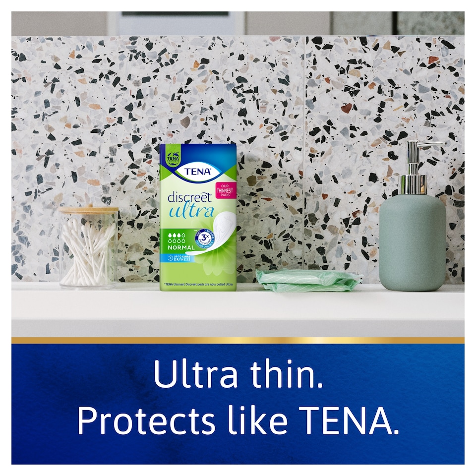 image 1 of TENA Discreet Ultra Normal Thin Incontinence Pads 16 Pack