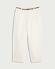 image 4 of F&F Mid Rise Chino Trousers with Belt in White