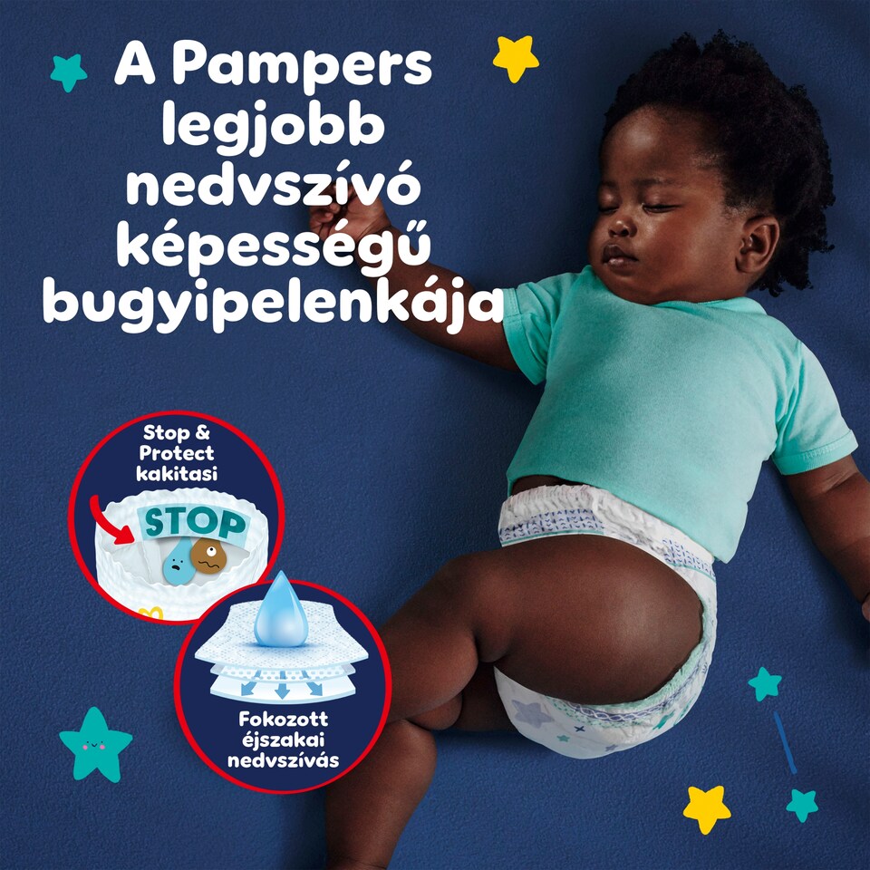 image 1 of Pampers Night Nappy Pants Size 6, 19 Nappies, 13kg+