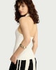 image 2 of F&F Polyamide Halter Neck Vest in Cream