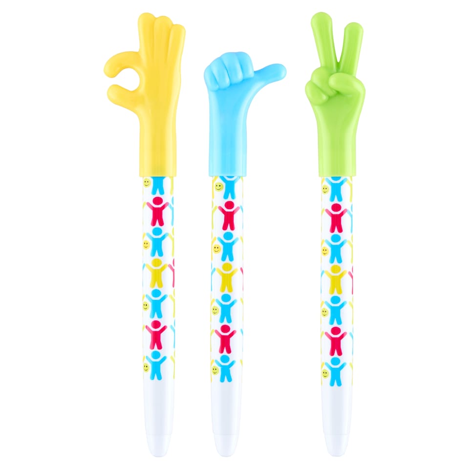 Centrum Hands Holding Disposable Blue Ballpoint Pen 0,7 mm