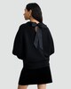 image 3 of F&F Knitted Satin Bow Back Jumper in Black
