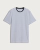 image 4 of F&F Pure Cotton Stripe Print Short Sleeved Slim Fit T-Shirt in White