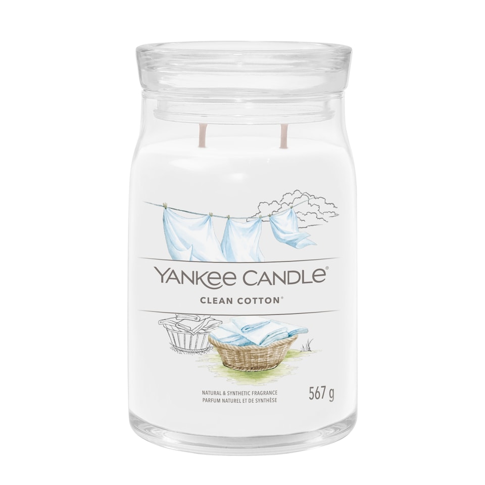 image 1 of Yankee Candle Signature Clean Cotton Large Jar 567g