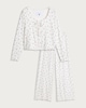 image 4 of F&F 3-Piece Holly Print Tie Front Cardigan, Cami and Bottoms Pyjamas in Cream