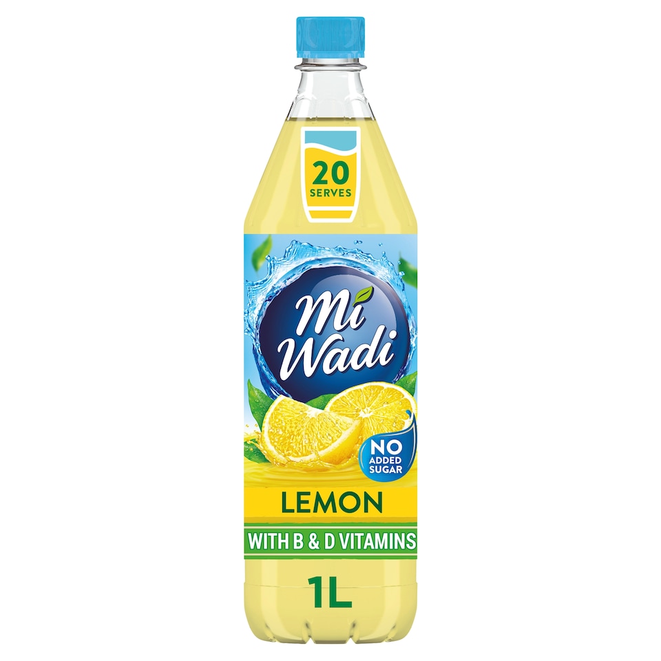 MiWadi Lemon No Added Sugar Squash 1L