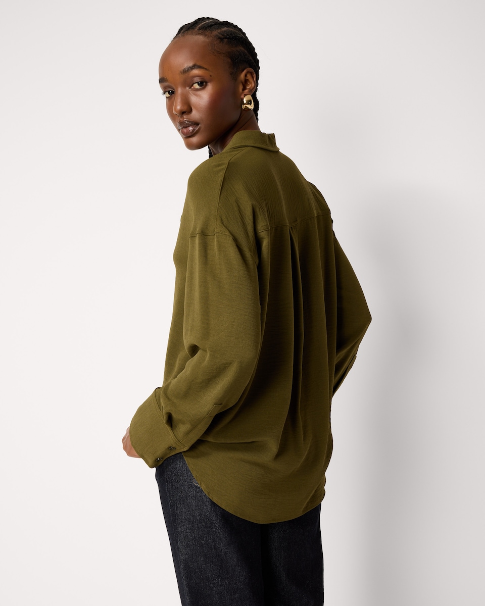 image 1 of F&F Long Sleeved Shirt in Olive