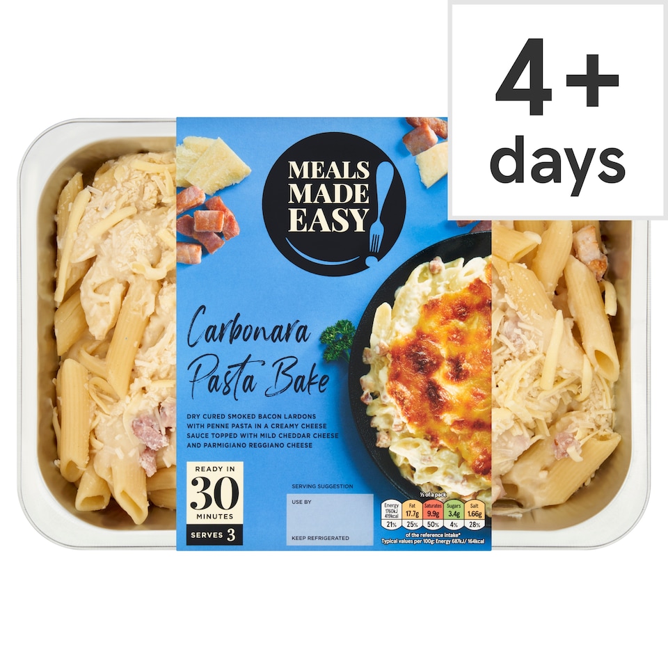 MEALS MADE EASY CARBONARA PASTA BAKE 800G