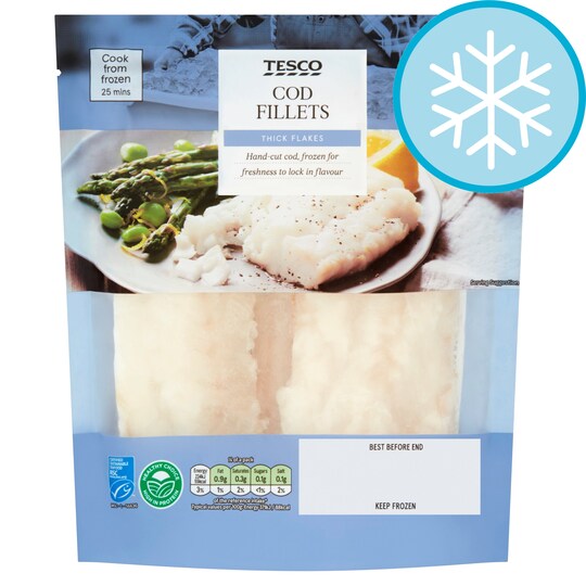 Tesco Cod Fillets 360G Tesco Groceries