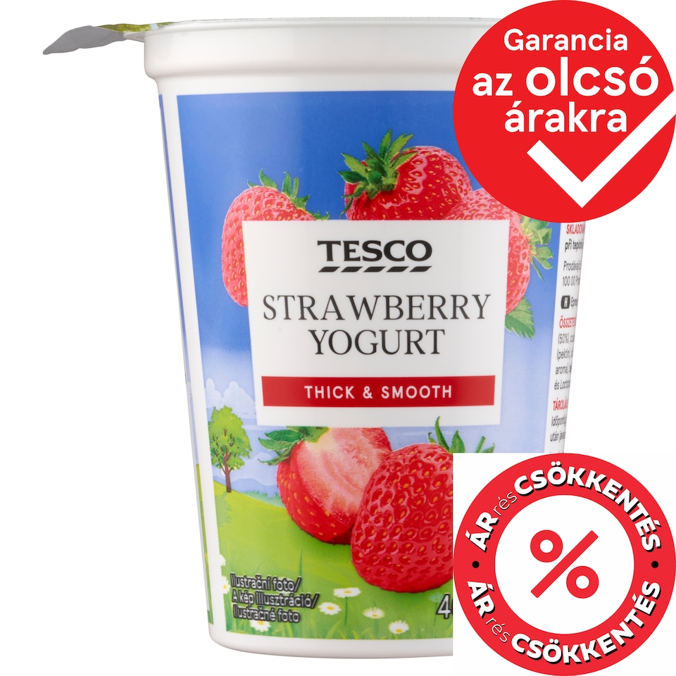 Tesco zsírszegény epres joghurt 400 g