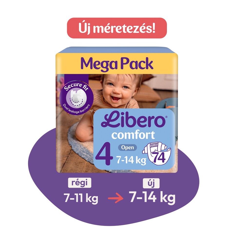 image 1 of Libero Comfort Mega Pack Nappies, Size: 4, 7-14 kg, 74 pcs