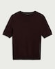 image 4 of F&F Knitted Short Sleeved Jumper in Burgundy