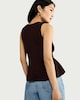 image 3 of F&F Button Front Peplum Hem Waistcoat in Chocolate