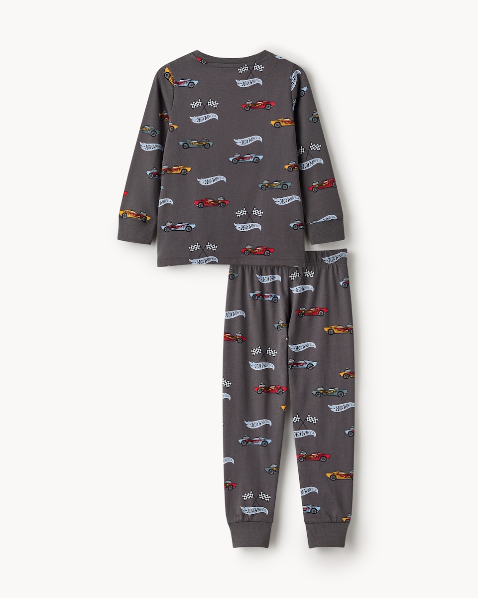 image 1 of Hot Wheels Pure Cotton Printed Pyjama Set in Grey