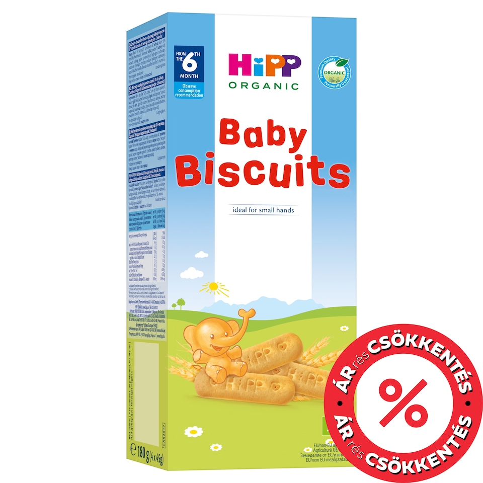 HiPP bio babakeksz 6 hónapos kortól 4 x 45 g (180 g)