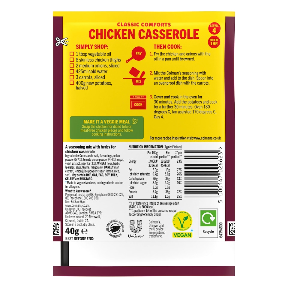 image 1 of Colman's Chicken Casserole Recipe Mix 40G