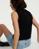 image 2 of F&F Pure Cotton Open Knit Waistcoat in Black