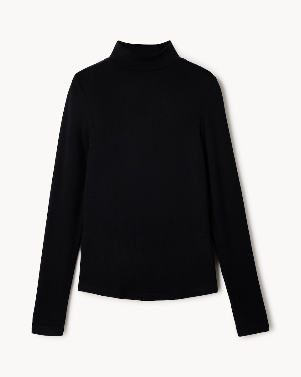 image 1 of F&F WARMPLUS™ Medium Warmth Thermal High Neck Top in Black