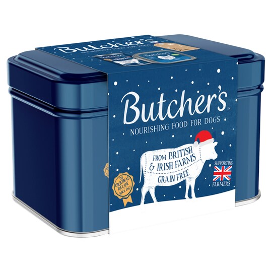 Butcher's Xmas Dog Food Gift Tin 1.1kg Tesco Groceries