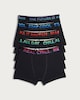 image 1 of F&F Boys 5-Pack Cotton Rich Slogan Waistband Trunks in Multi