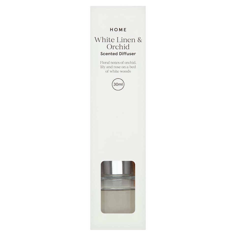Tesco Scented 30Ml Reed Diffuser White Linen & Orchid