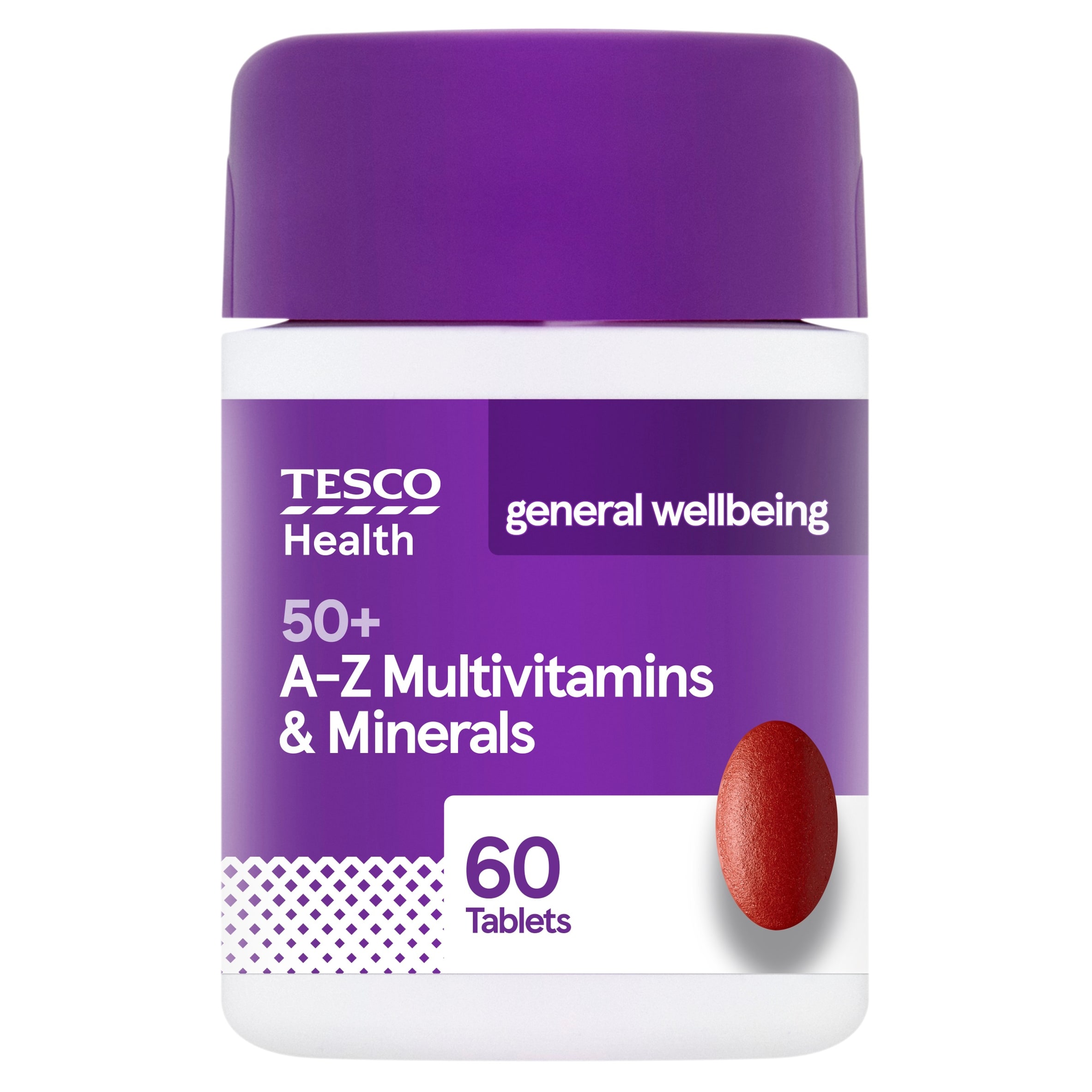 Tesco Health 50+ A-Z Multivitamin & Minerals 60 Tablets